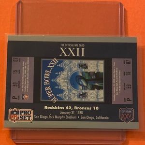 Super Bowl XXII #22 1990 Pro Set [Super Bowl 160] Football Trading Card